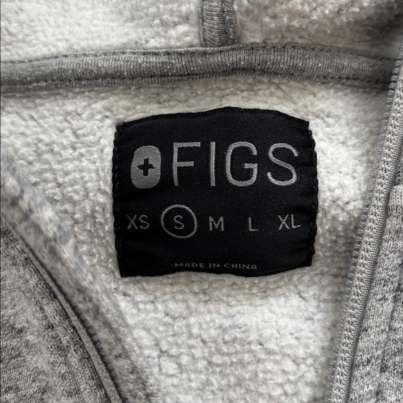 FIGS Essential Fleece Hoodie Gray Full Zip Medical Jacket Nurse Women’s Small - Picture 4 of 7